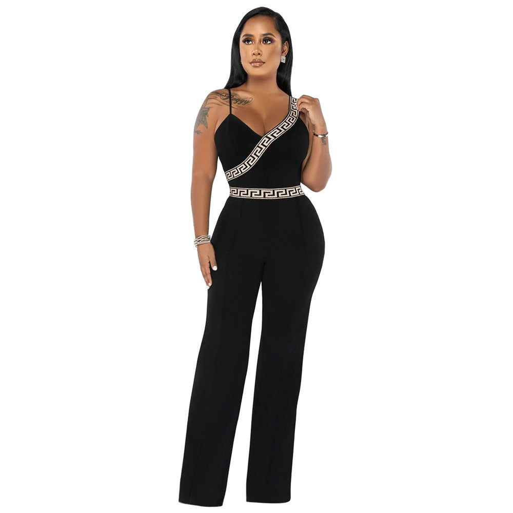 Dame elegant jumpsuit med glamourøst design og justerbar strop Stilla