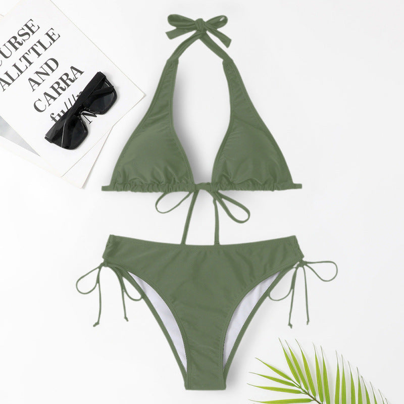 Dame Triangel-Bikini med justerbare stropper og snørrelsesdetaljer Stilla