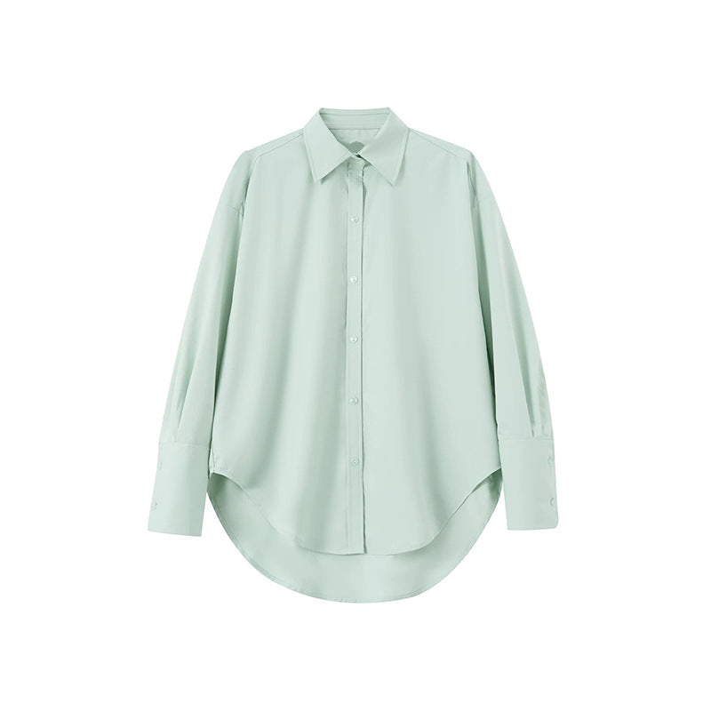 Dame elegant bomuldsbluse med oversized schnit og afslappet stil Stilla