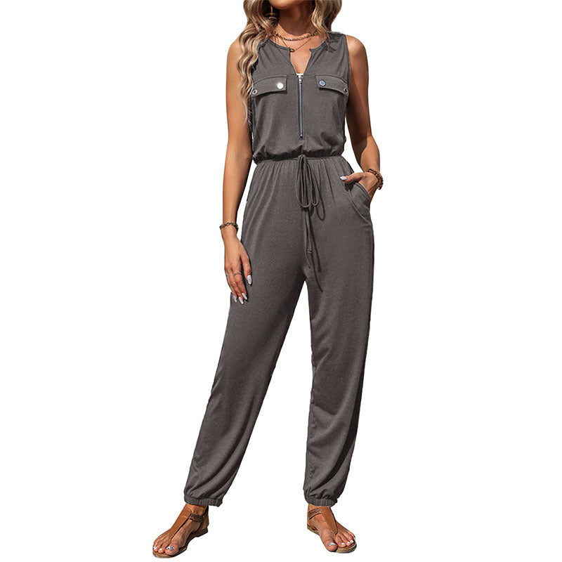 Dame jumpsuit med funktionelle lommer og moderne lynlås Stilla