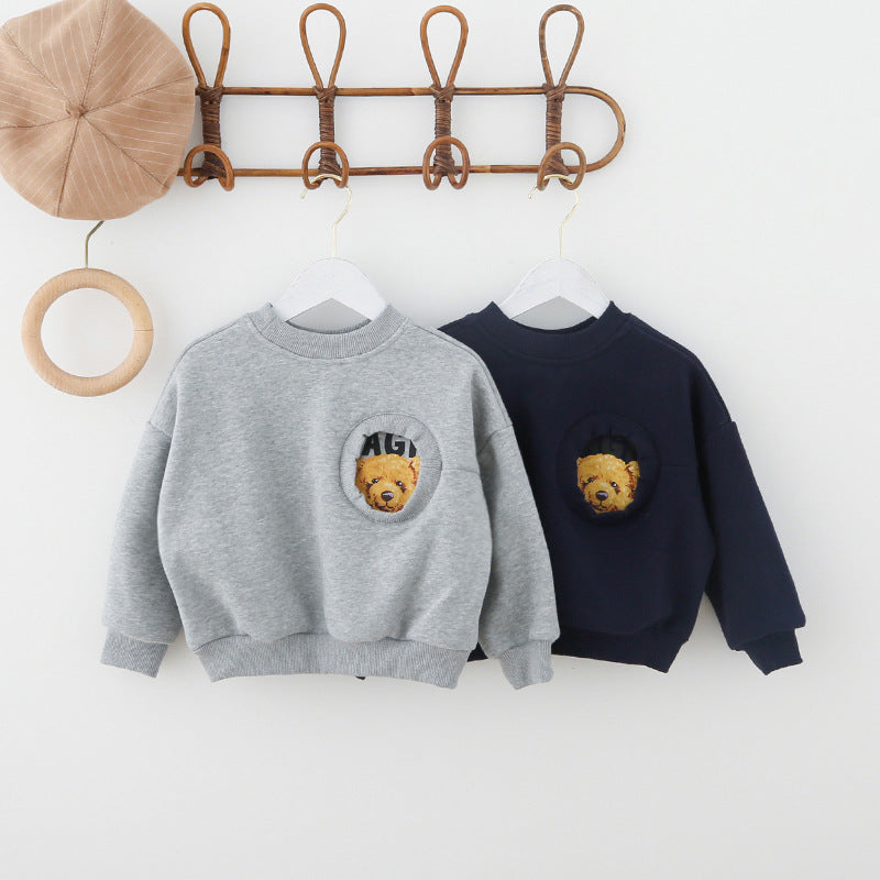 Børne grafik pullover sweatshirt med lommer design Stilla