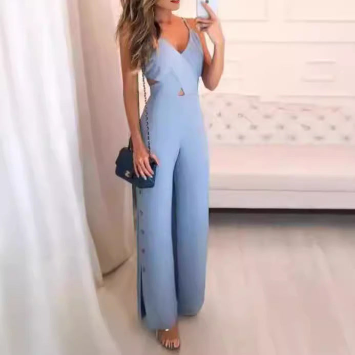 Dame jumpsuit med raffineret cut-out-design og elegant taljebånd Stilla