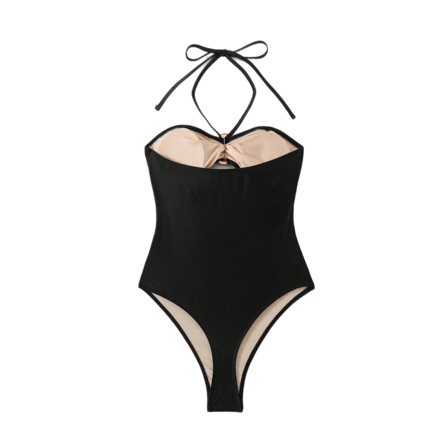 Dame Højskåret Bikini-sæt med dekorative spænder og moderigtigt mønster Stilla