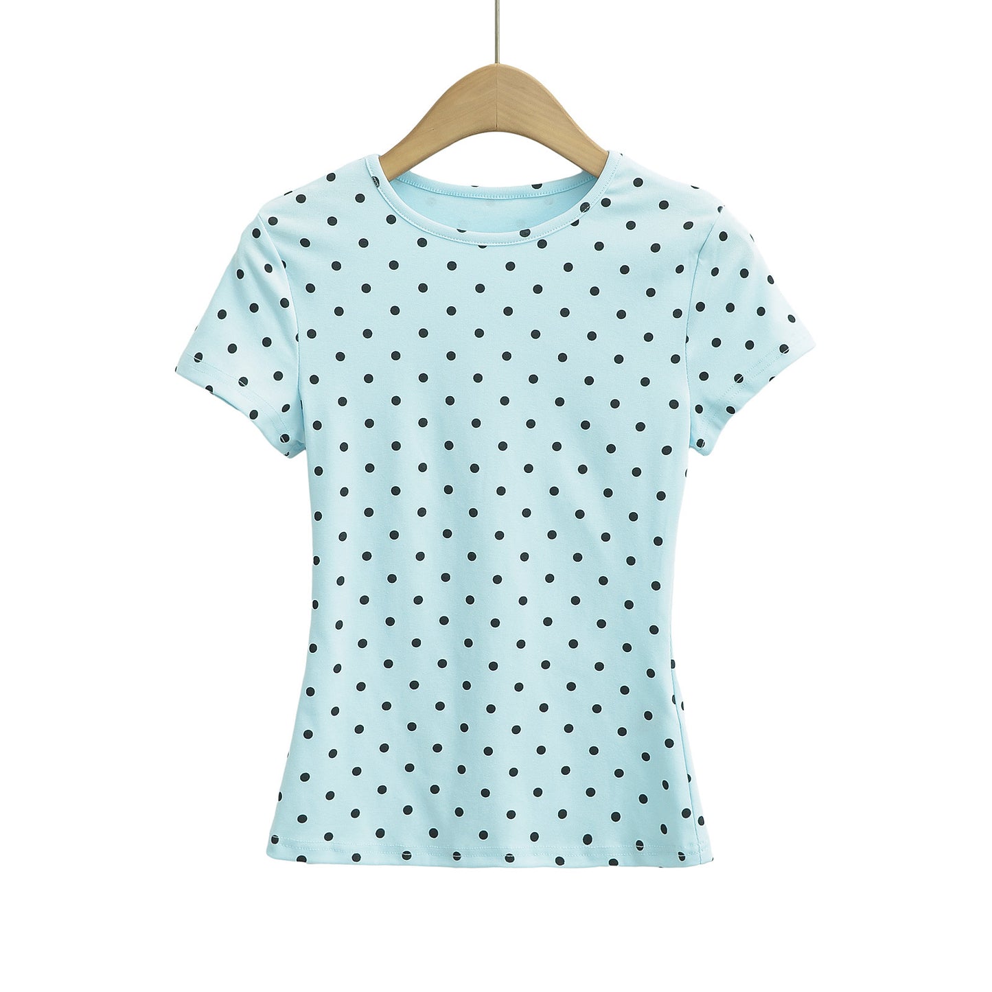 Dame T-shirt med polka-prikker og elastisk komfort Stilla