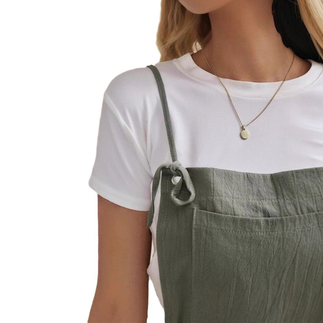 Dame Casual Jumpsuit med justerbare stropper og praktiske lommer Stilla