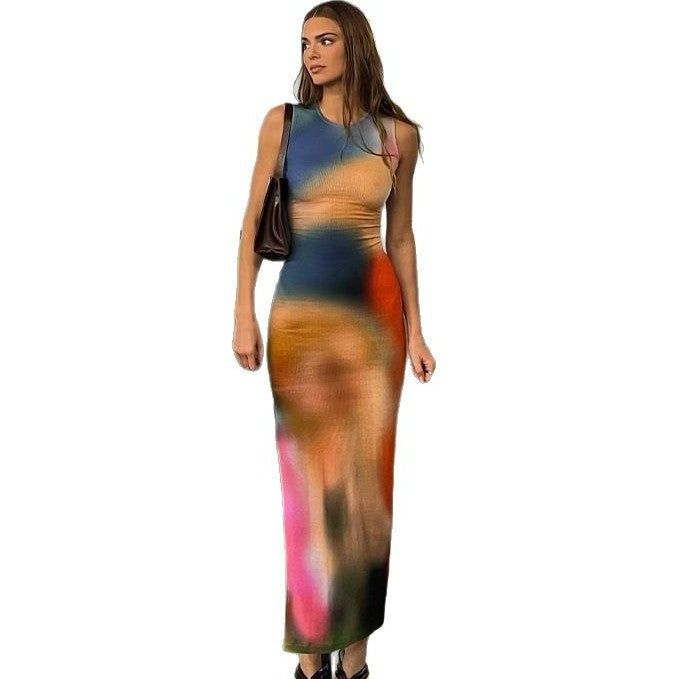 Dame Abstract Art Maxi Kjole Stilla