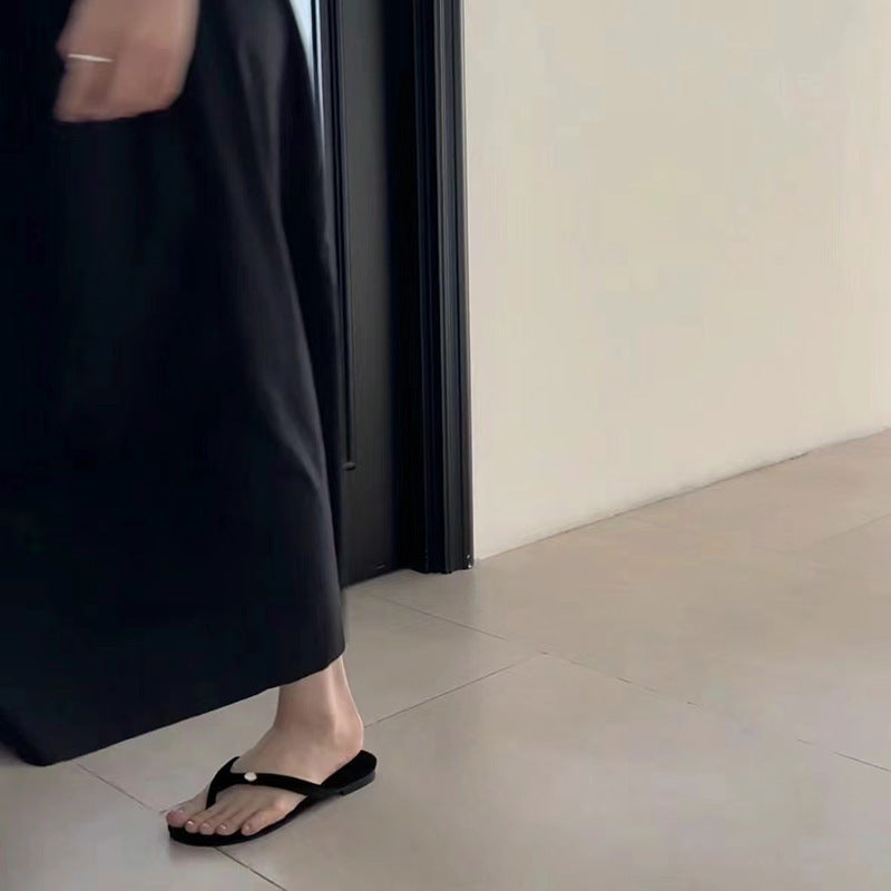Dame Minimalistiske Tåsplit Sandaler med Chic Accent Stilla