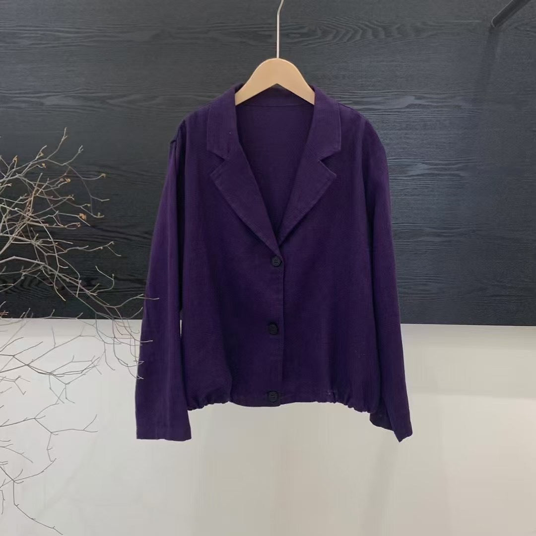 Dame cropped Button-Up Linnedjakke Stilla