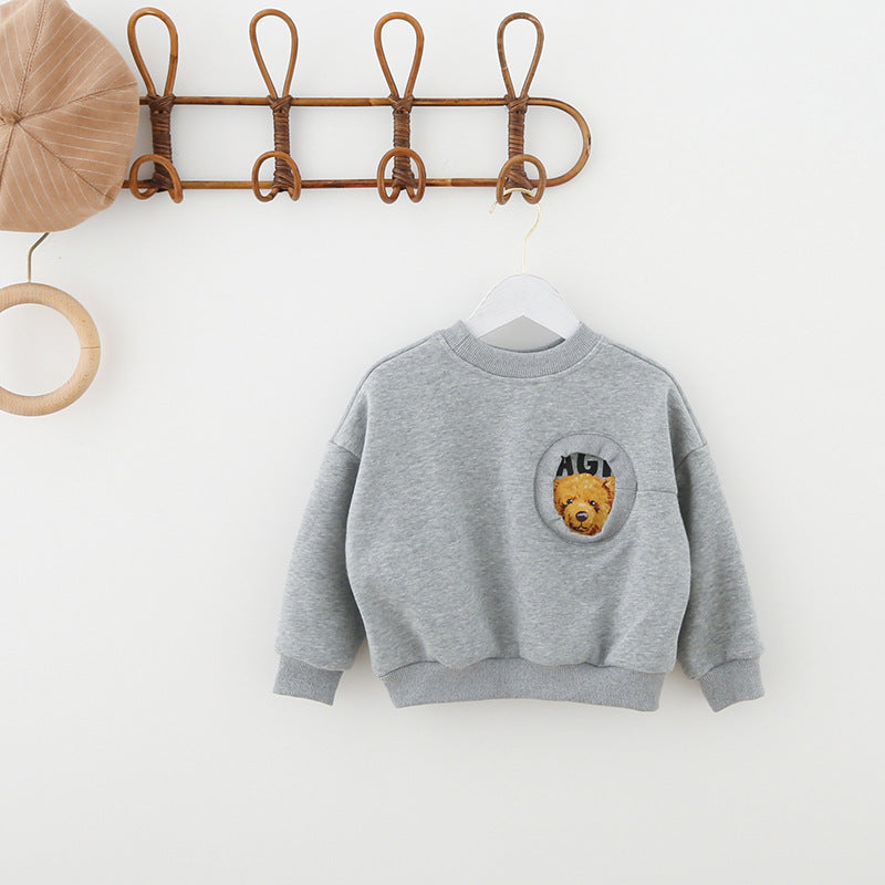 Børne grafik pullover sweatshirt med lommer design Stilla