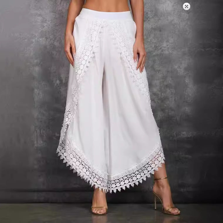 Dame elegant Culotte med detaljerede spidsaccentuer Stilla