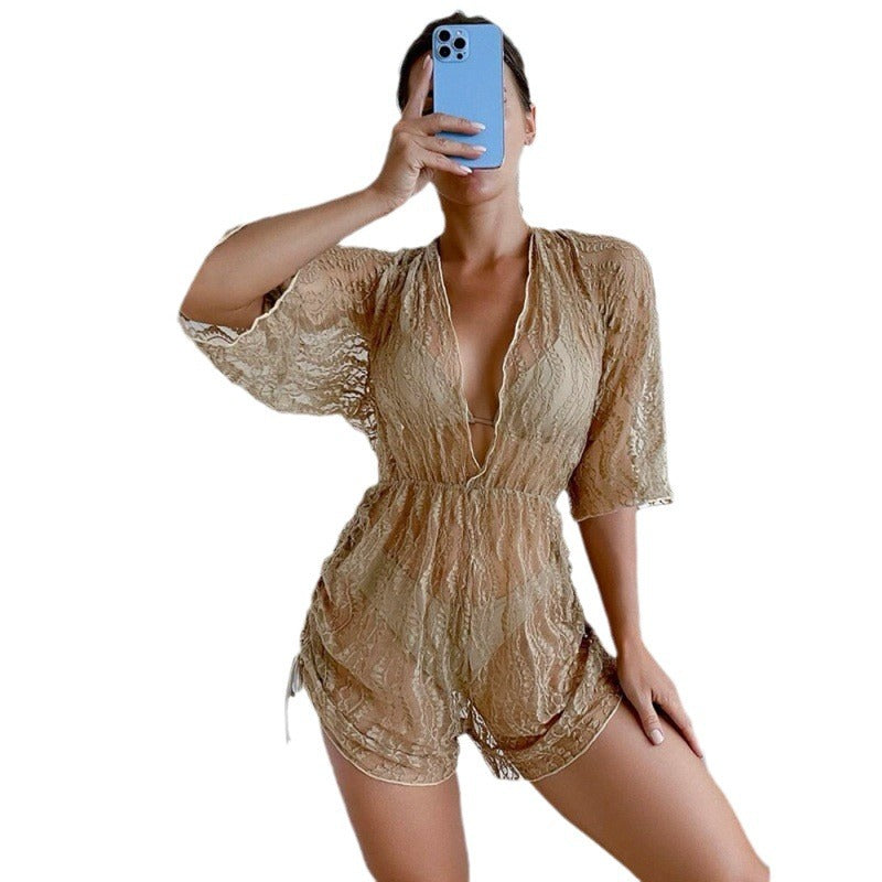 Femme Gennemsigtig Strand-Overtræk Jumpsuit Stilla