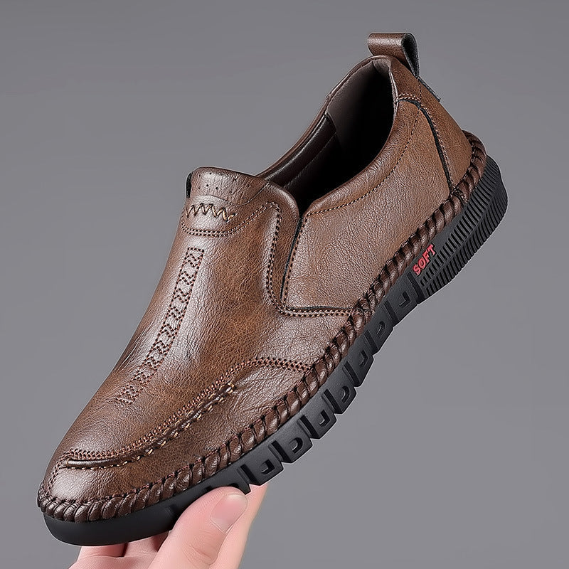 Herren slip-on sko i læder med blød sålkonstruktion Stilla