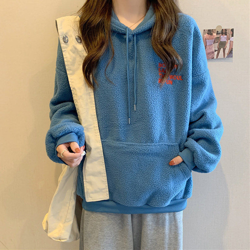 Femme Cozy Fleece Pullovere Hoodie med Kænguru-lomme Stilla