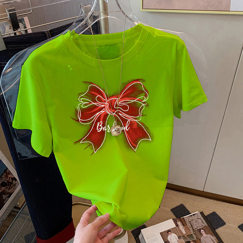 Dame T-shirt med legende sløjfemotiv Stilla