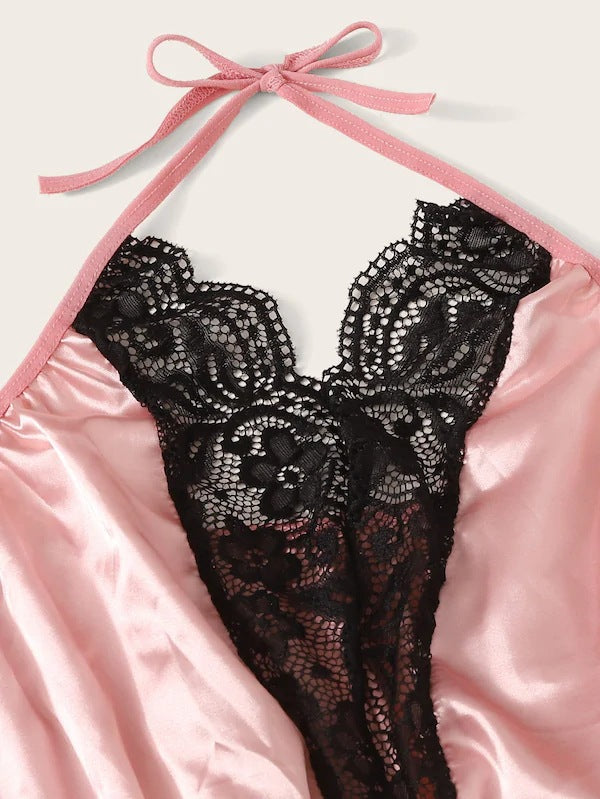Dame Satin Spids Jumpsuit Sæt Stilla