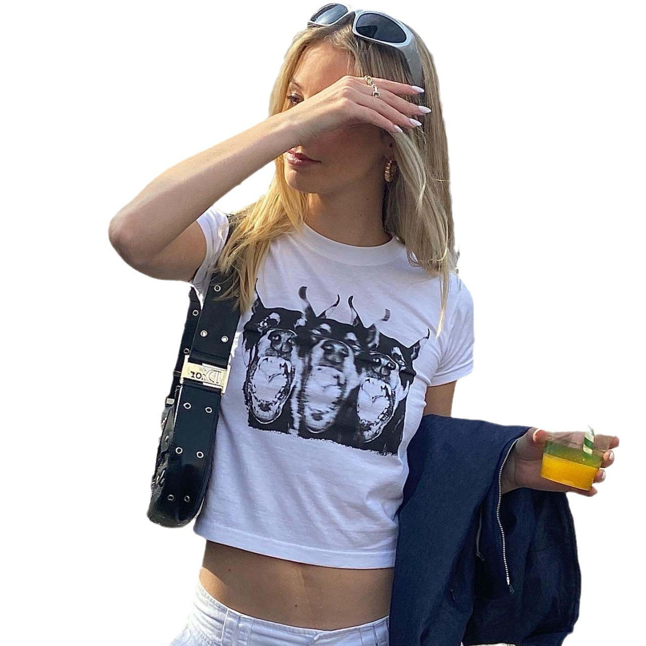 Dame Crop-Top med unikt dyremotiv og afslappet snit Stilla