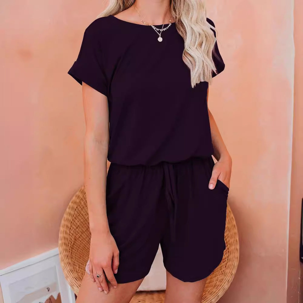 Dame Løs Jumpsuit med Gummibånd og praktiske Lommer Stilla