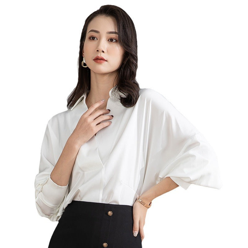 Dame elegant bluse med asymmetrisk skæring Stilla