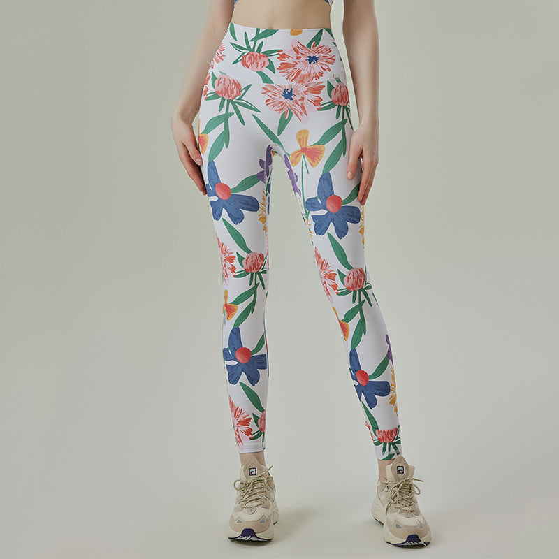 Dame leggings med moderne hamskærmønster og høj talje Stilla