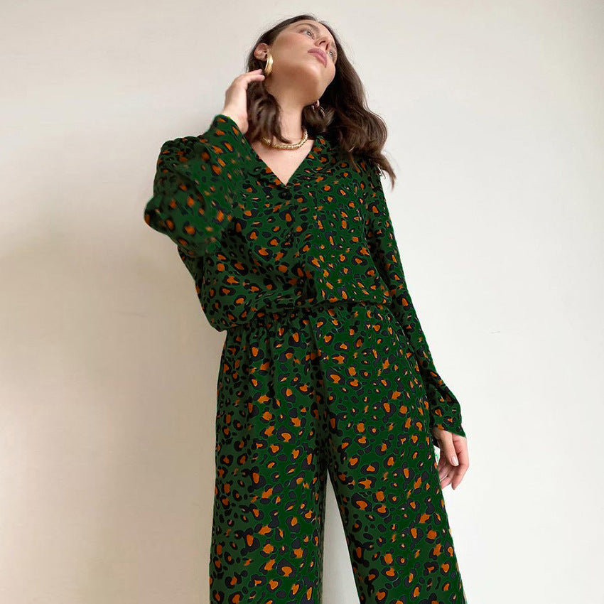 Dame jumpsuit med dyremønster og høje ribkanter Stilla