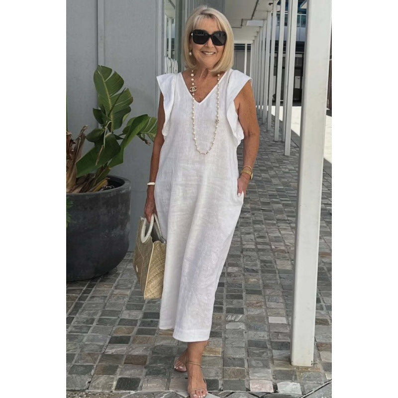 Stilla | Chic Bag Bind Flatter Ærme Bomulds Linnedragt