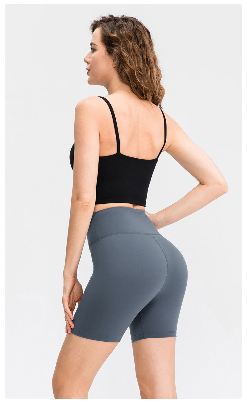 Stilla | Dobbelt Sidet Brocade Børstet Yoga Shorts Nude Følelse, Høj Talje, Hofte Løft Fitness Bukser