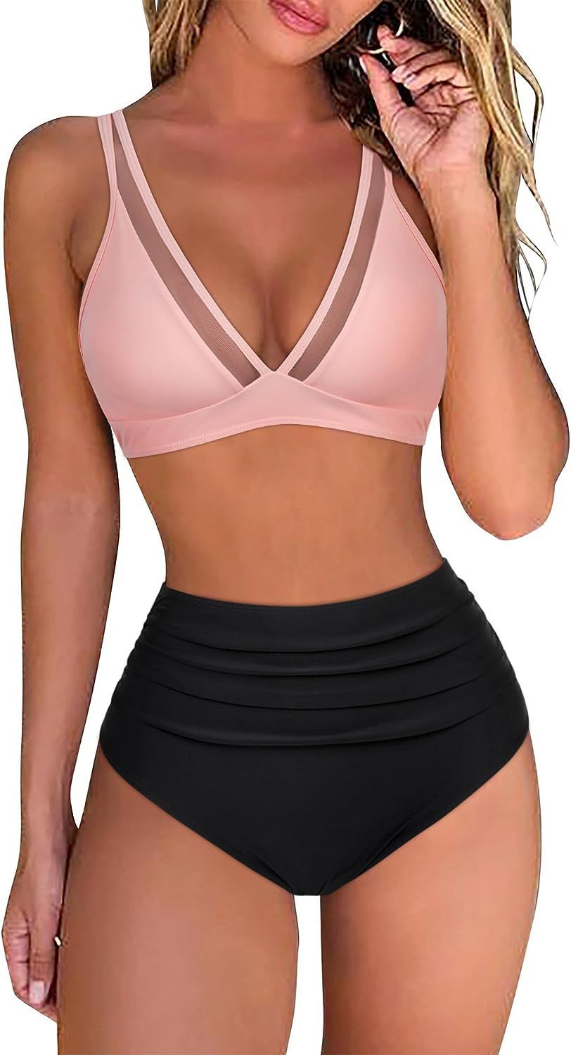 Dame Sporty Bikini-Sæt med raffinerede Mesh-detaljer Stilla