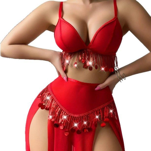 Dame Gennemsigtig Frynse Bodysuit Sæt Stilla