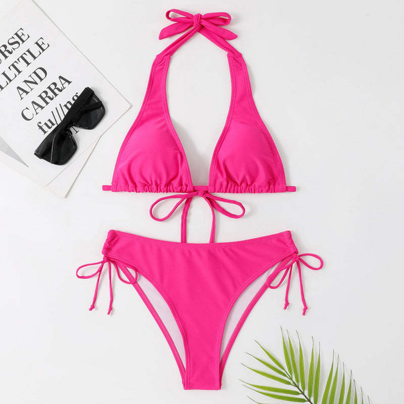Dame Triangel-Bikini med justerbare stropper og snørrelsesdetaljer Stilla
