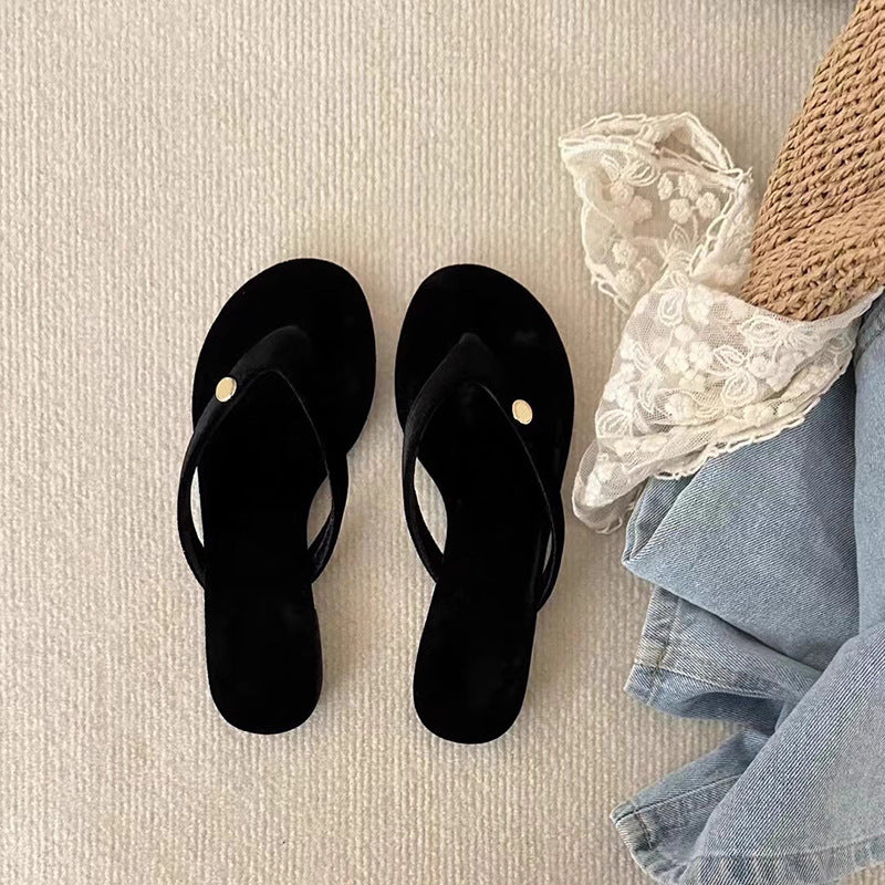 Dame Minimalistiske Tåsplit Sandaler med Chic Accent Stilla