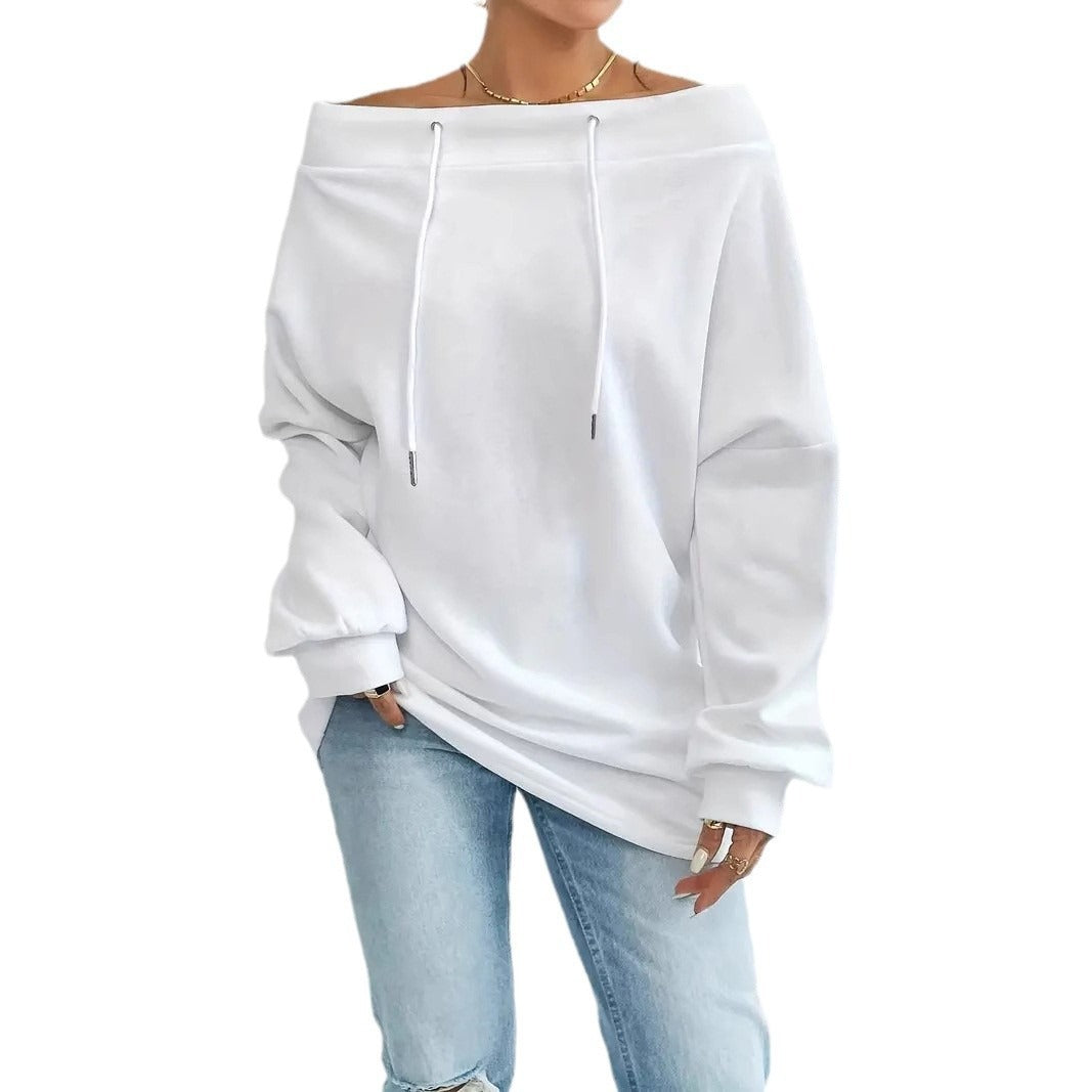 Dame Oversized Hoodie med åben skulder og afslappet snit Stilla