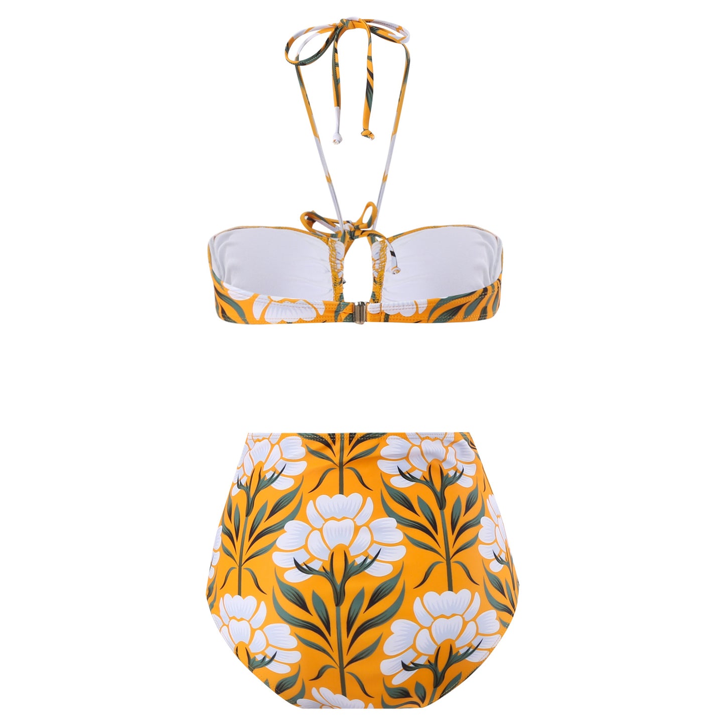 Dame bikinisæt med blomsterdesign og smart omslagsskjørt Stilla