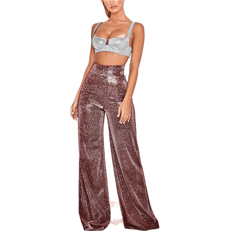 Dame Glamourøst To-delt Outfit med Glitter Stilla