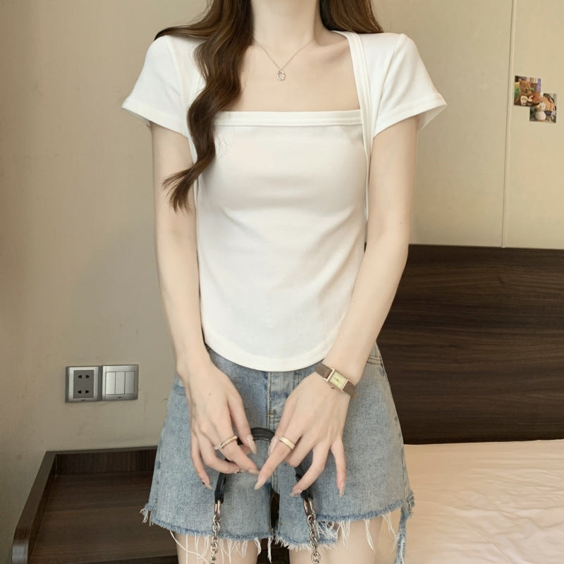 Femme Square Neck Fitted Top med flatterende snit Stilla