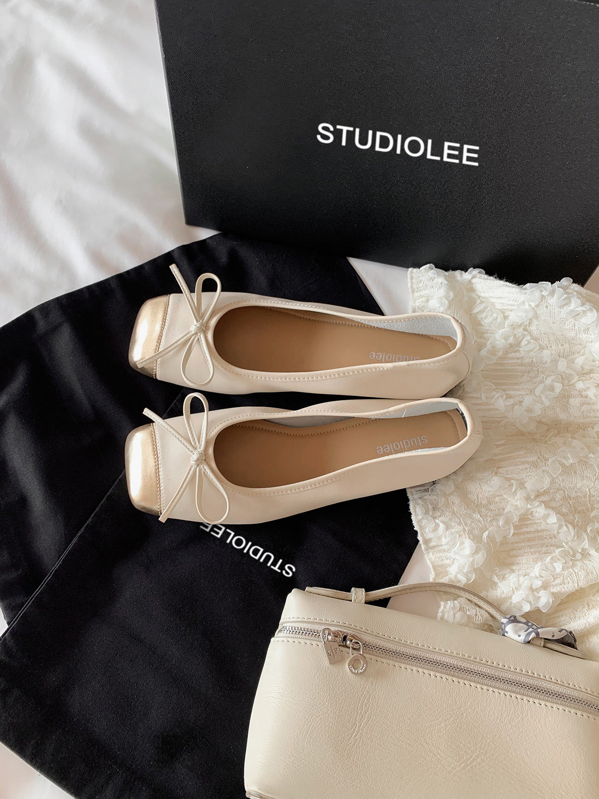 Femme Klassiske Sløjfe-Detail Ballerina Flats Stilla