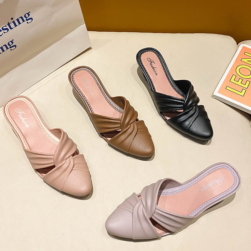 Dame elegante og komfortable mules med flettet overdel Stilla