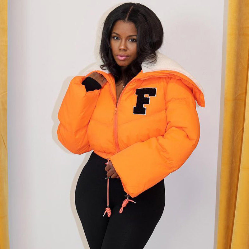 Femme Cropped Fleece-foret Puffer Jakke Stilla