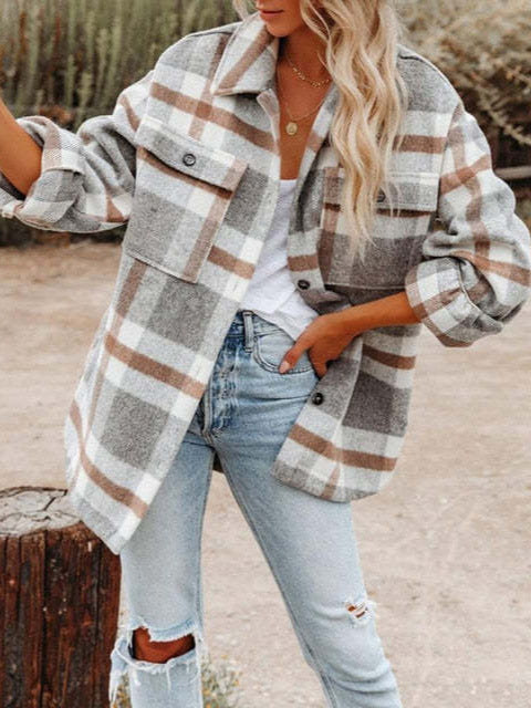 Dameternetternet Flanneljakke i lagdelt look Stilla