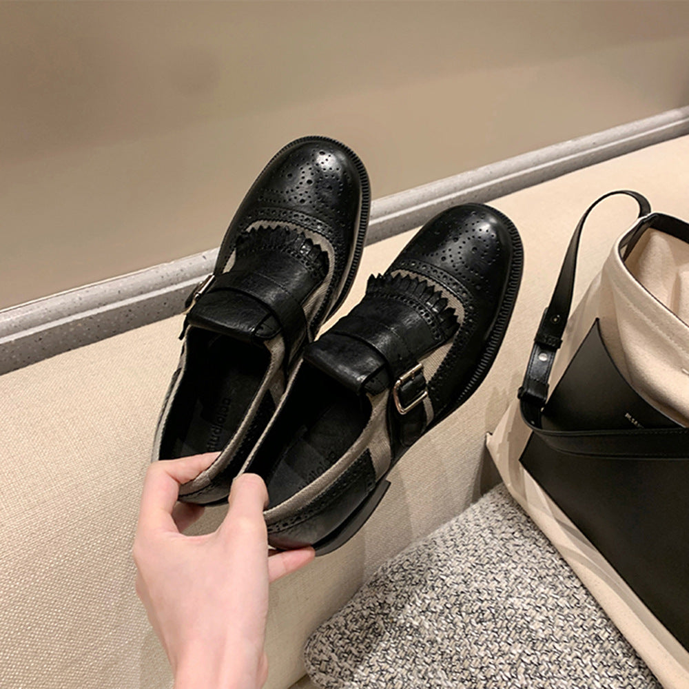 Femme Chic Brogue Stil Mary Jane Sko Stilla