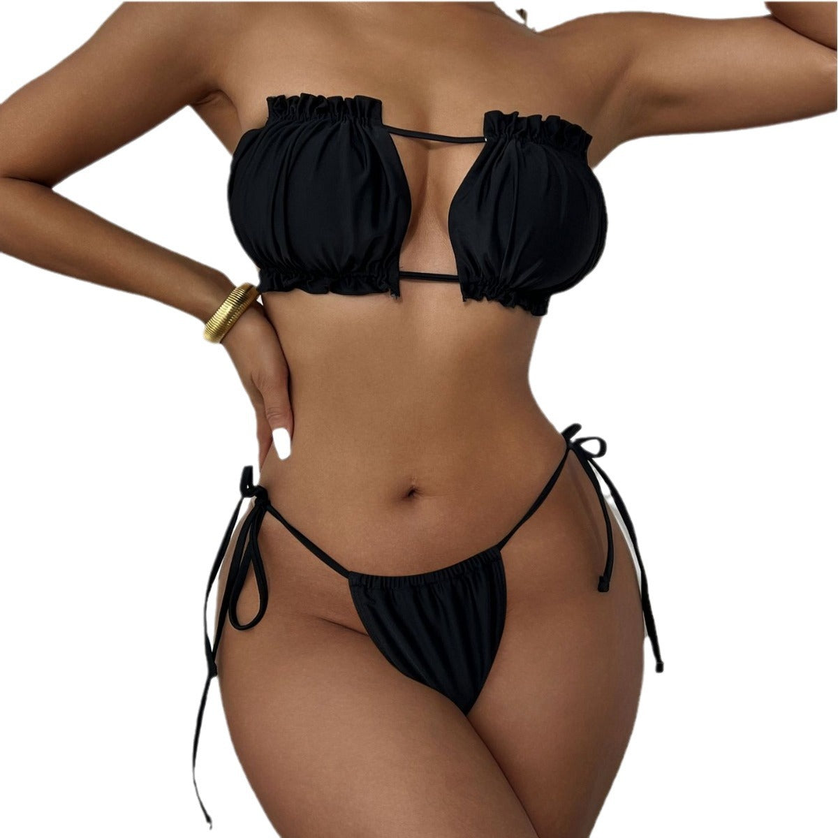 Dame Cut-Out Volant Bikini Sæt Stilla