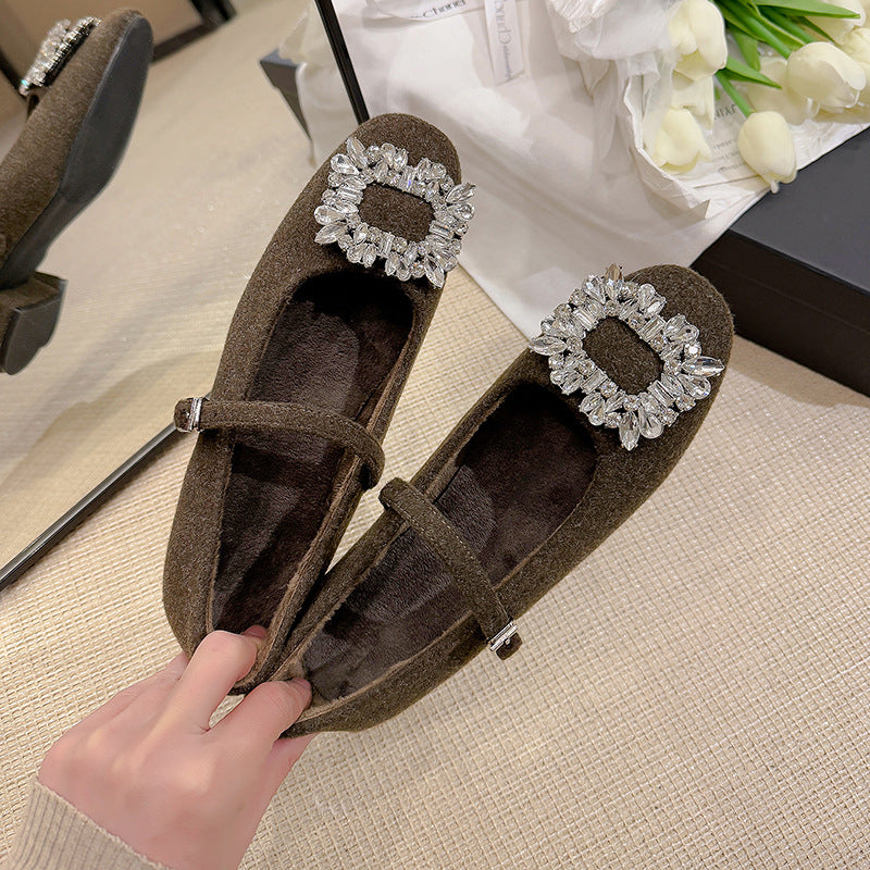 Dame Ballerina Sko med elegant spænde dekoration og glitrende detalje Stilla