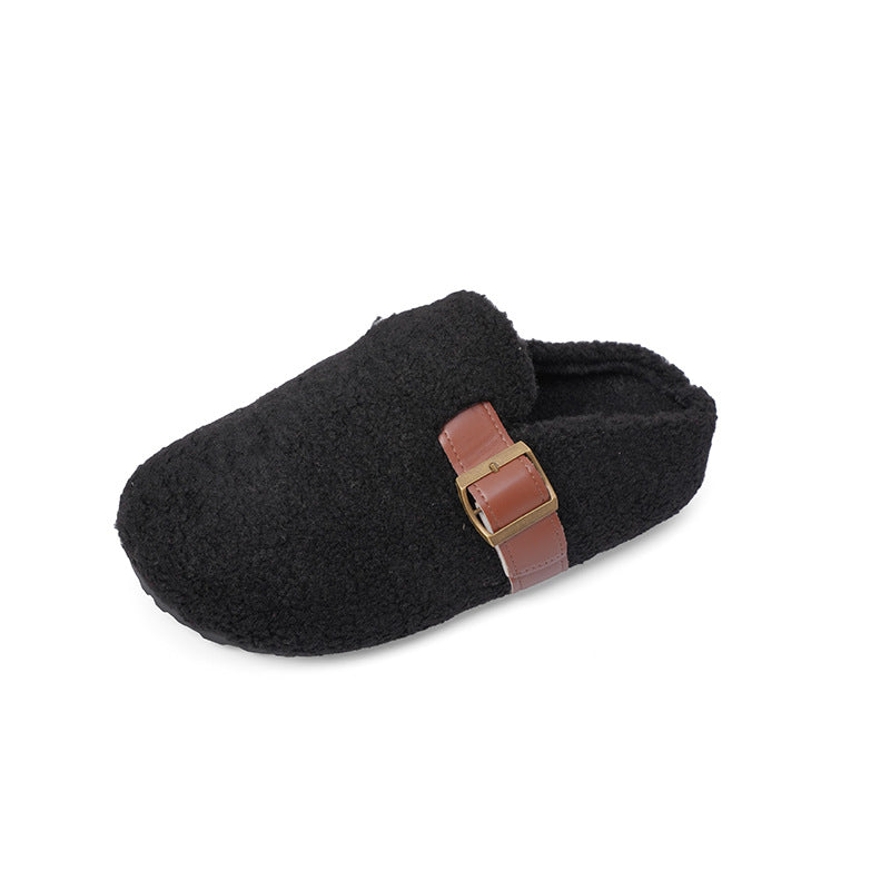 Femme Komfortable Fleece-forede Slide Hjemmesko med Spænde-detajle Stilla