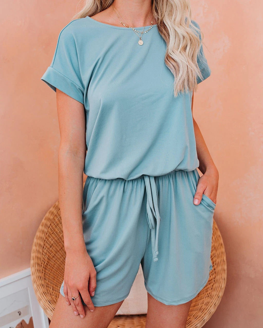 Dame Løs Jumpsuit med Gummibånd og praktiske Lommer Stilla