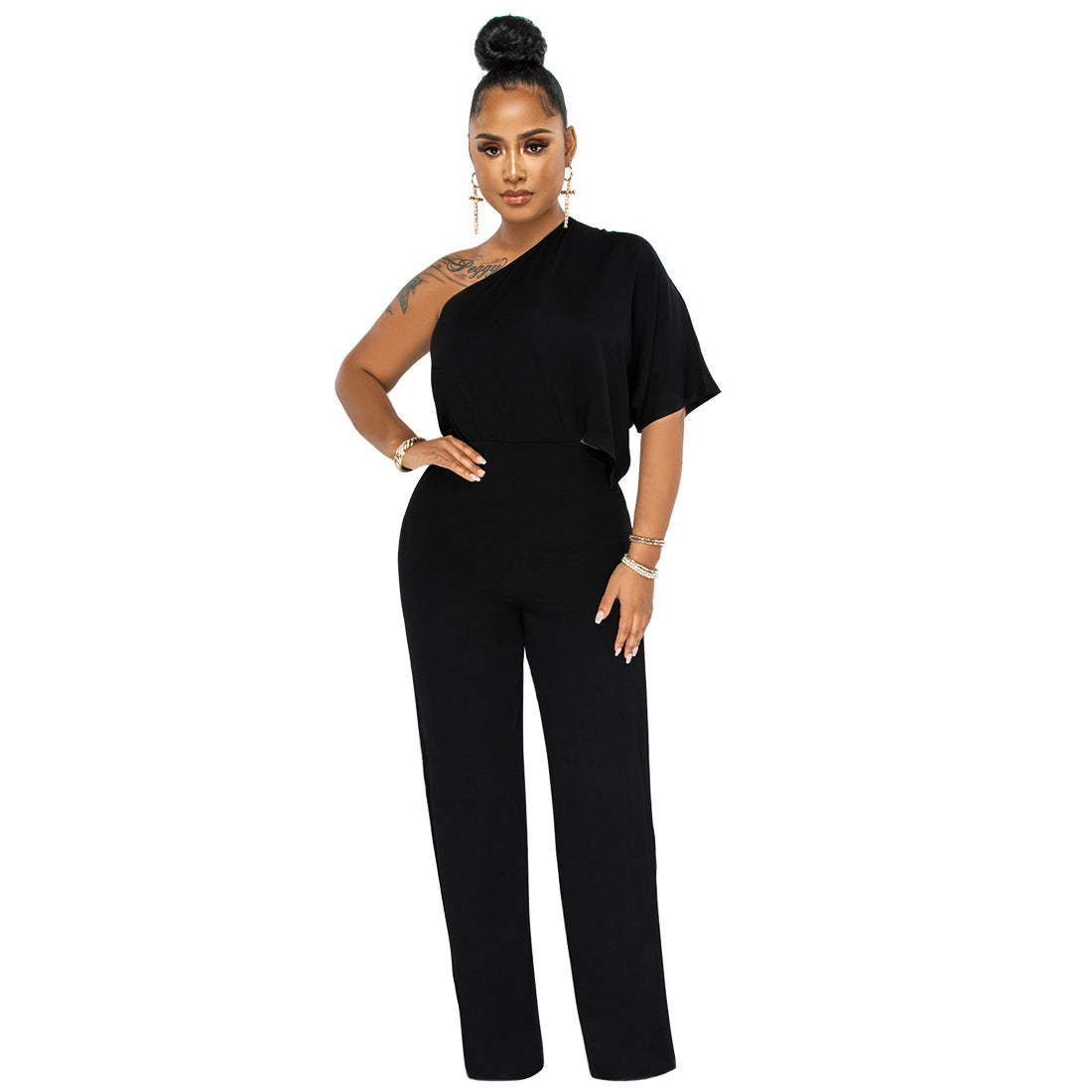 Dame En-sidet Jumpsuit med elegant skæring og bredt ben Stilla