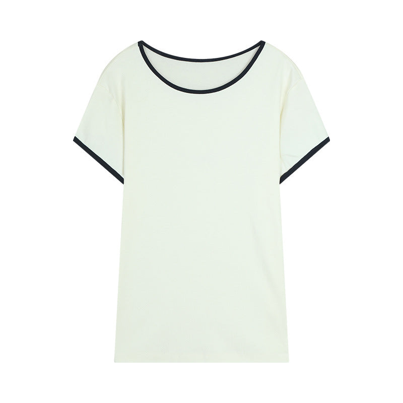 Dame afslappet oversized T-shirt med blød rund halsudskæring og fashionable detaljer Stilla