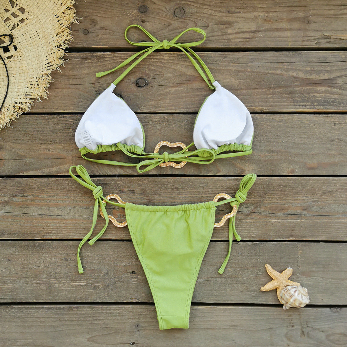 Dame Bikini-sæt med stilfulde metalaccenter og justerbare bånd Stilla