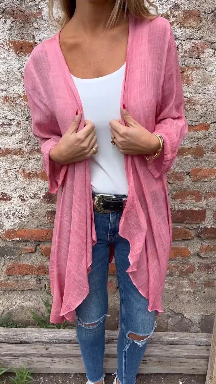 Femme Letvægts Åben Front-Cardigan med Flydende Design Stilla