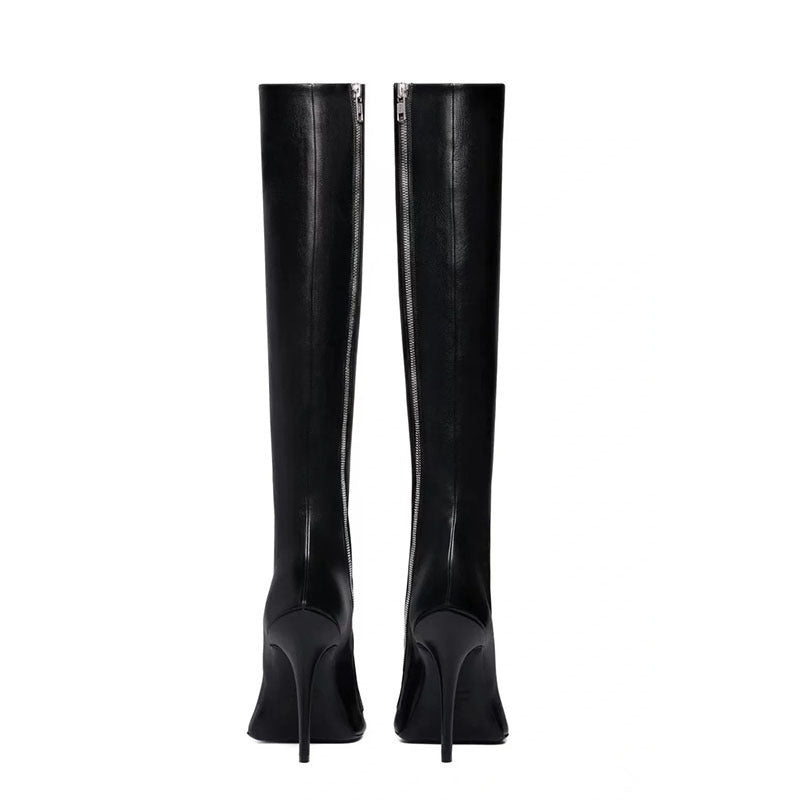 Femme Overknee-Stiletto-Støvler med lynlåsdetalje Stilla