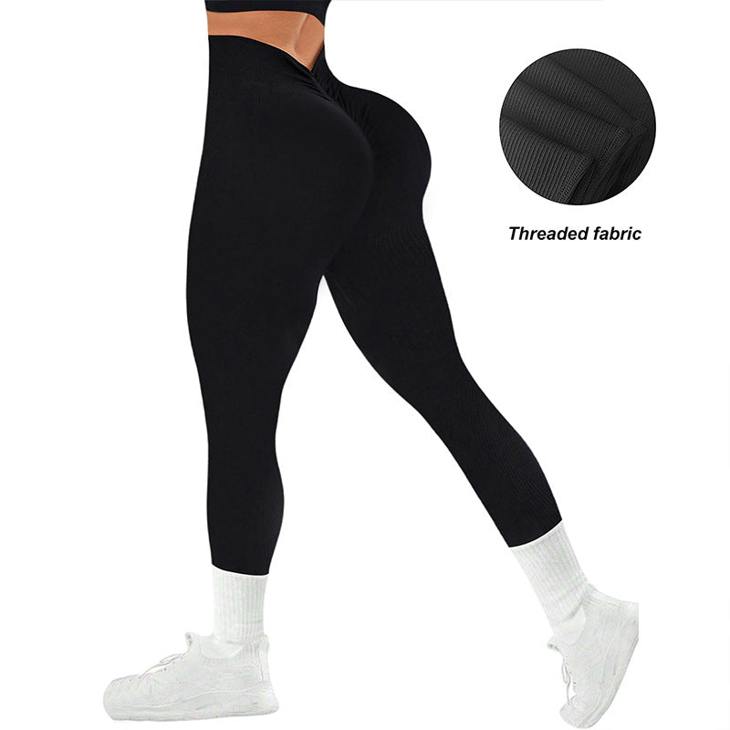 Dame Sport leggings med høj talje skæring og struktureret stof Stilla