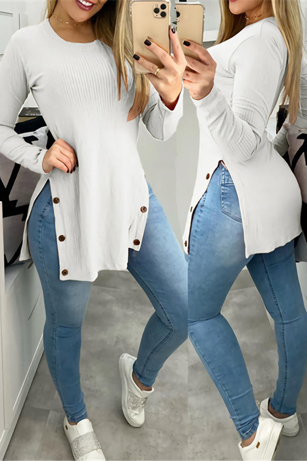 Stilla | Knap Spalte Asymmetrisk Tunika Top